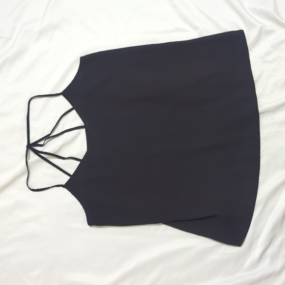 Abercrombie & Fitch Sleeveless Spaghetti Strap Top, Color Black Size L - Picture 2 of 14